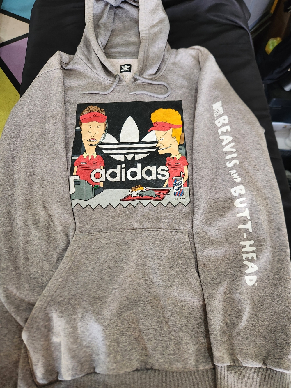 Adidas x Beavis and Butt-Head Gray Hoodie 2018